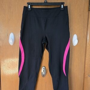 FILA Ladies, black and pink leggings size M.